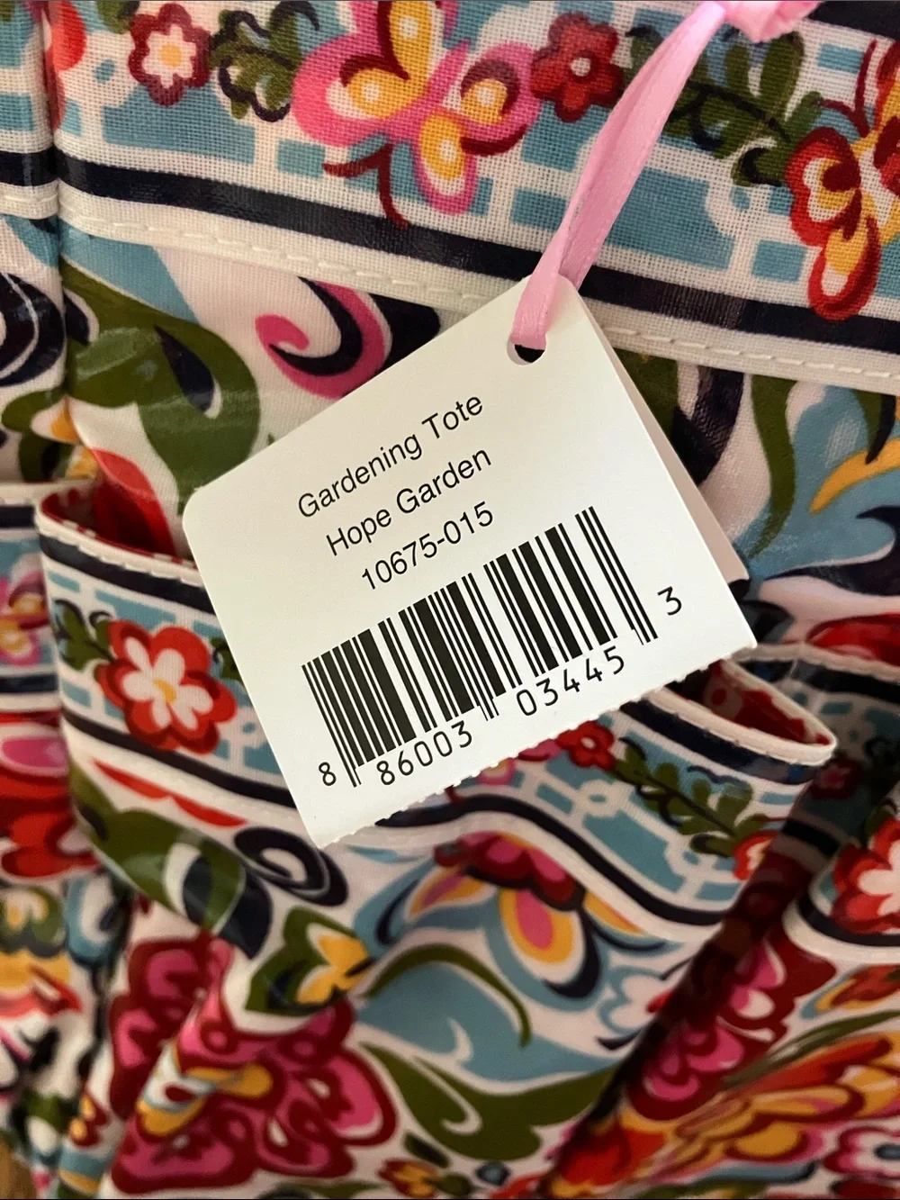 💐NWT Vera Bradley Floral Multicolor Gardening Tote with Navy Handles💐 - Picture 6 of 7